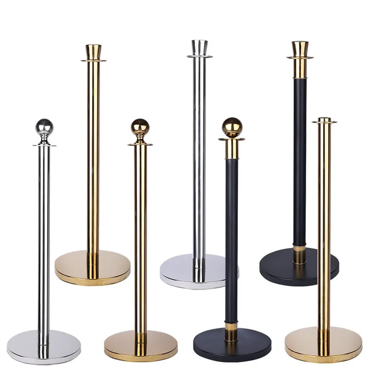 Stainless  Customized Luxury Traffic Stanchion Retractable Belt Queue Line Crowd Control Stanchion Stand  Red Twisted Rope