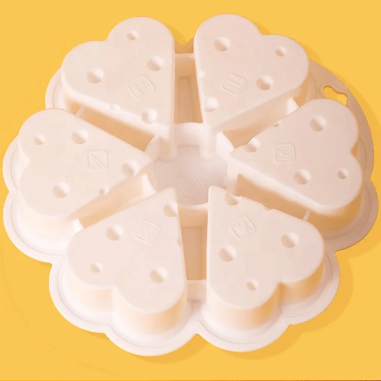 6 Cavities Heart Cheese Shape Silicone French Dessert Mousse Mold For Pastry Baking And Fondant Cake Decoration Chocolate Making