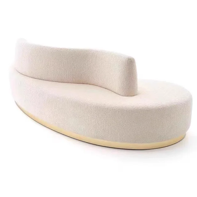 Lambskin curved sofa beauty salon clothing store B&B reception Nordic simple size apartment living room double