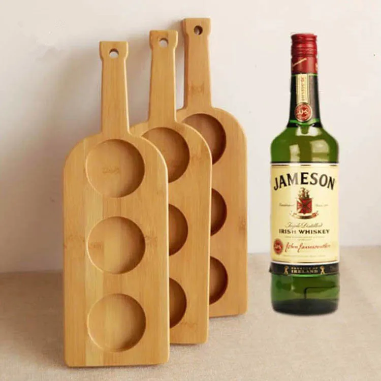 Wholesale High Quality Custom beer tasting glasses with Wood Carrier beer flight board