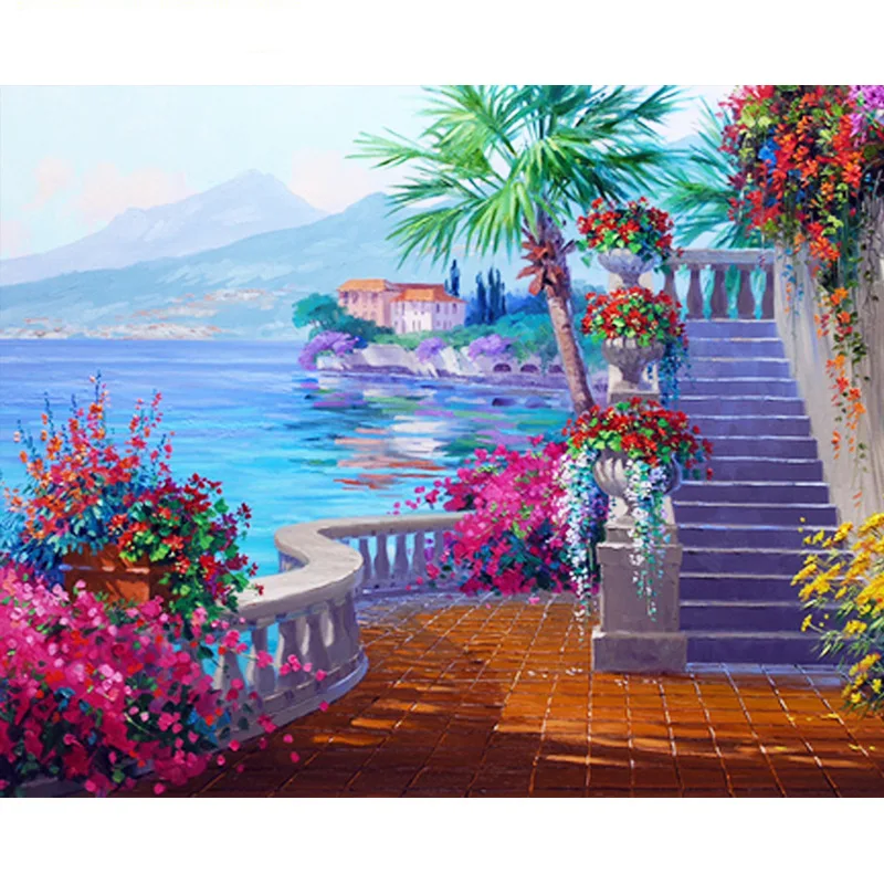 
Best selling 40*50cm Landscape Art DIY Oil Painting Paint by Numbers Acrylic Paint by Numbers 