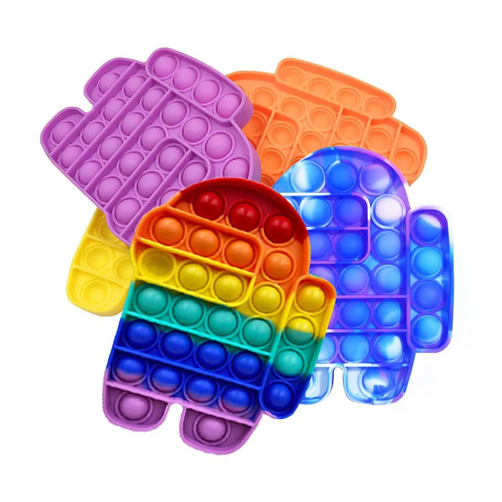 
Kids Silicone Push Poping it Toys Color Fidget Puzzle Games Anti-stress Astronaut Sensory Toys for Educational Math Autism 
