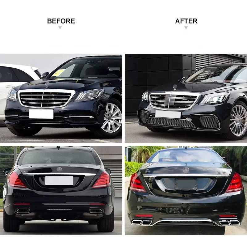 Upgrade S65 Body Kit Include Front Rear Bumper And Grille Auto Parts For Mercedes Benz S Class W222 2014-2020