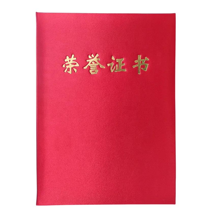 Customized PU leather cover A4 size file folder Paper cover certificate holder Fabric a4 diploma holders