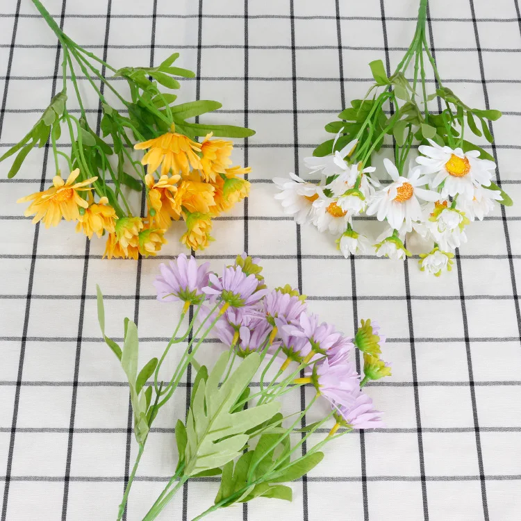 Garden Style Fake Chrysanthemum Decoration Living Room Tea Table Display Artificial Flowers Direct Small Daisies Carton Box 015