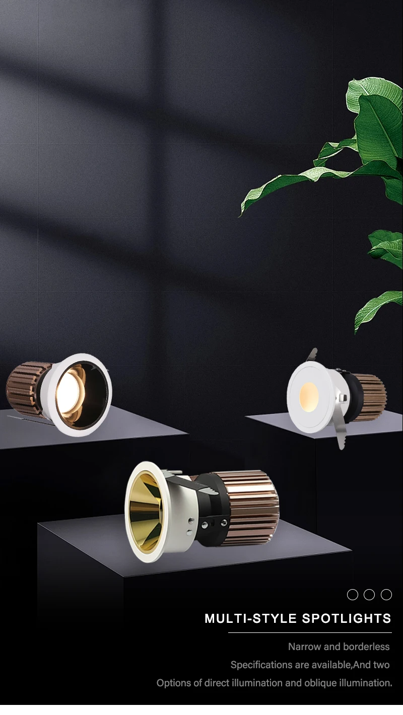 New design ip44 ceiling down light adjust 7w 15w led wall washer recessed pin spot light led downlight with gold reflector