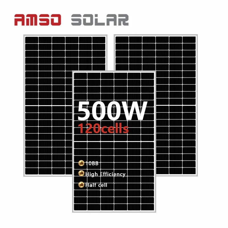 China solar panel 500w each solar panel 24v 500w solar mono panel 500w with 120 cells