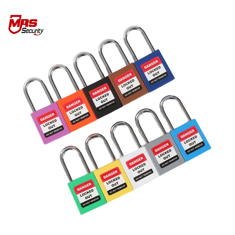 Safety padlock lockout tagout LOTO plastic lock body keyed alike keyed differ safety lock insulation padlock manufacture