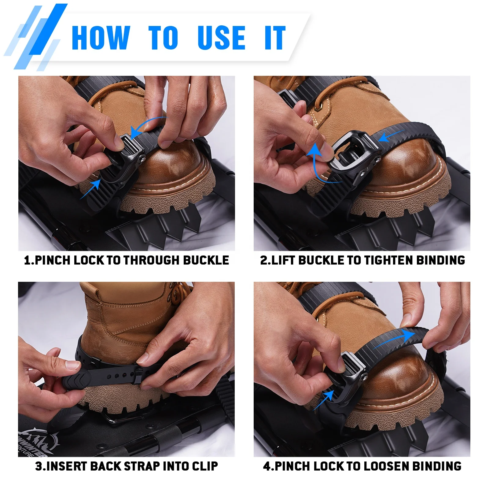 FUNWINTER ski snowshoes snow walking Factory Outlet snow winter hiking shoes outdoor shoes for men