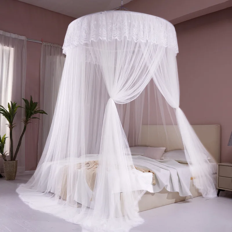 New fashion dome mosquito ceiling princess bed folding elegant circular top mosquito net for bed