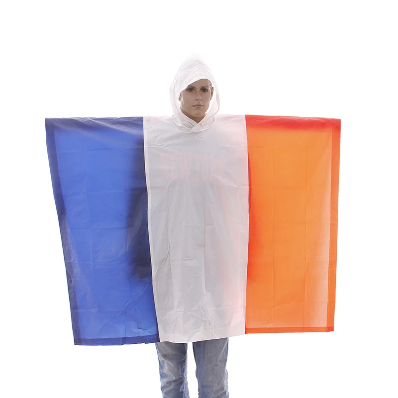 BLACK reusable eco-friendly pvc rain poncho with  logo
