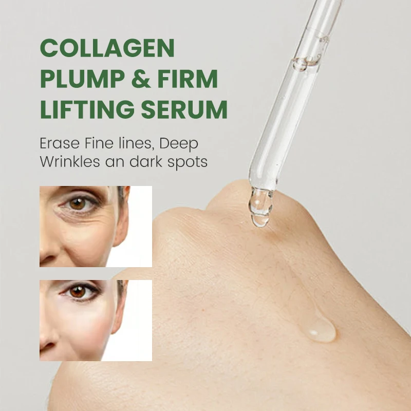 Custom Private Label Collagen Boost Renewal Serum Collagen Boost Erase Fine Lines Deep Wrinkles Dark Spots Essence OEM