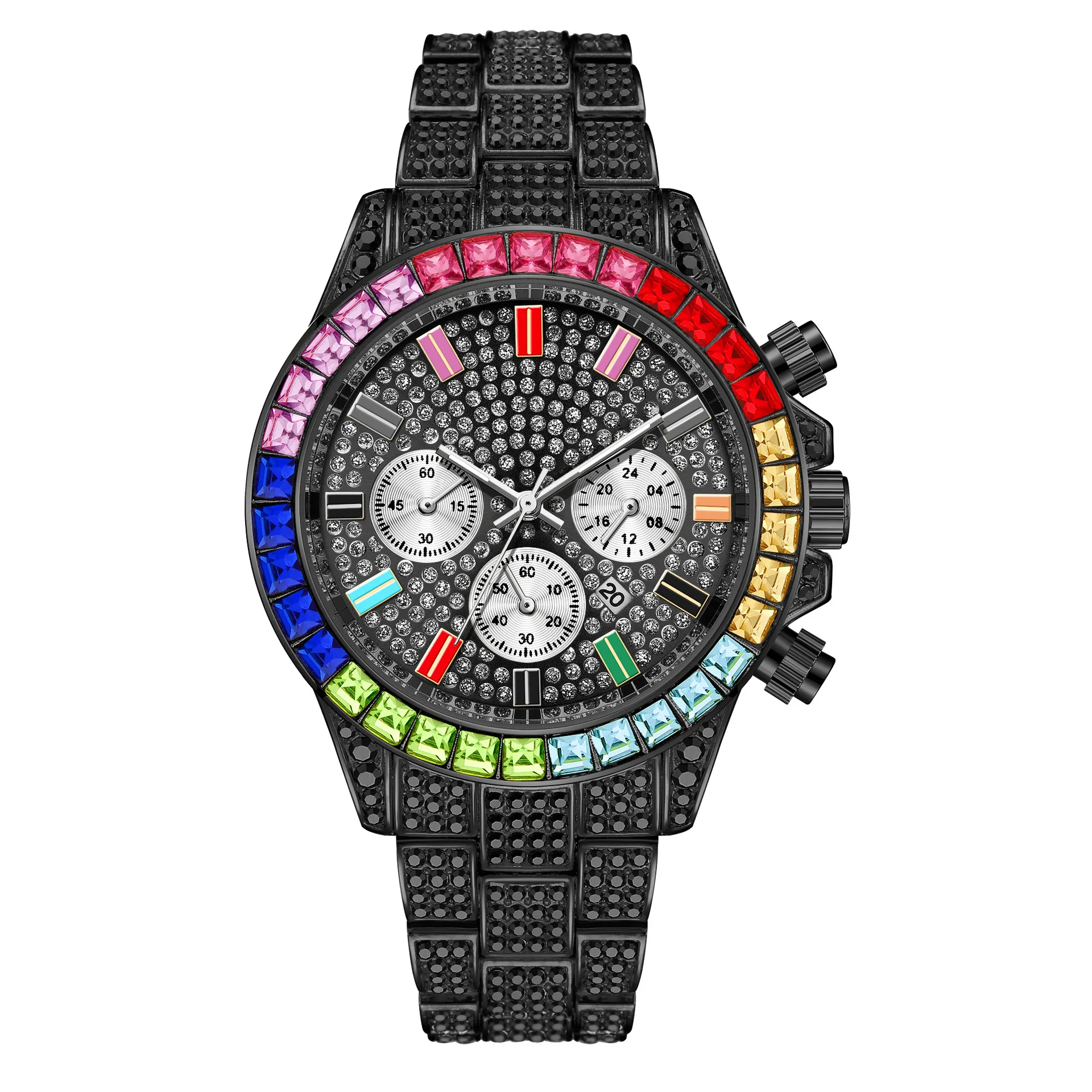 Shifenmei Luxury Male Large Size Colorful Diamond Quartz Watches Luxury Brand Men Quality Pointer Analog Watches