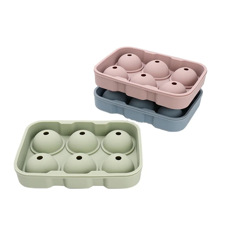 6 Holes Silicone Ice Ball Mold New Design Easy To Demould For Making Ice Easy Release Ice Cube Tray With Lid