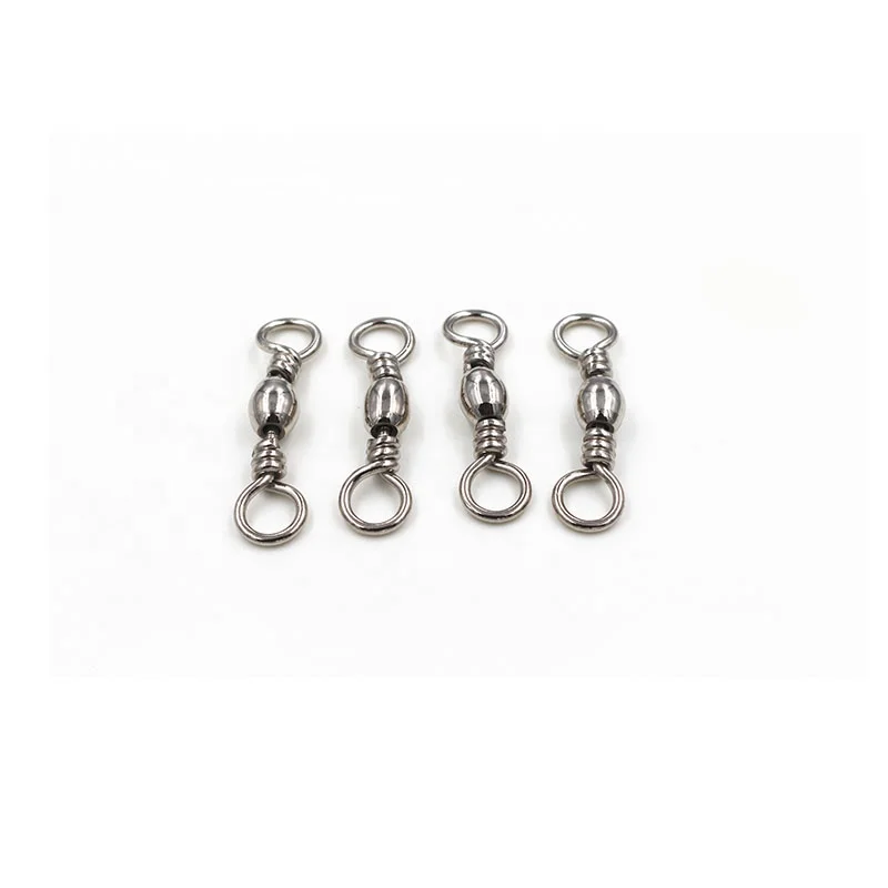 High Strength Salt Water Corrosion Resistance Fishing Barrel Swivel Accessories   With Flexible Rotation 100pcs/bag