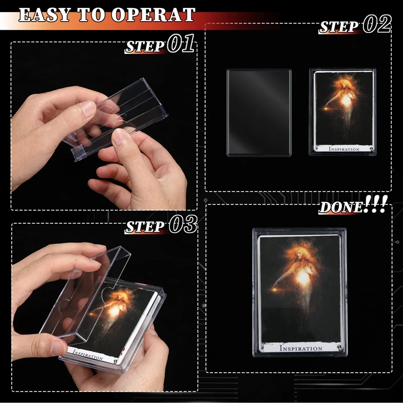 New Baseball Card Boxes Plastic Playing Card Case Trading Organizer Empty Gaming Card Capacity Hinged Box Holder