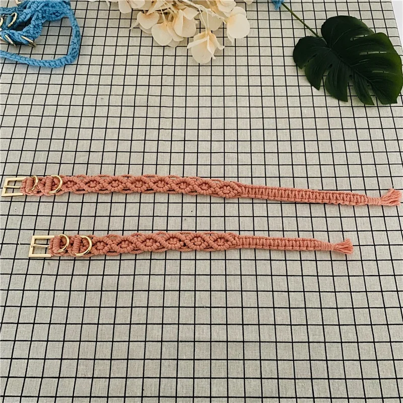 Wholesales Customized adjustable Macrame dog collar Luxury Custom Color Macrame Hand Woven dog collars