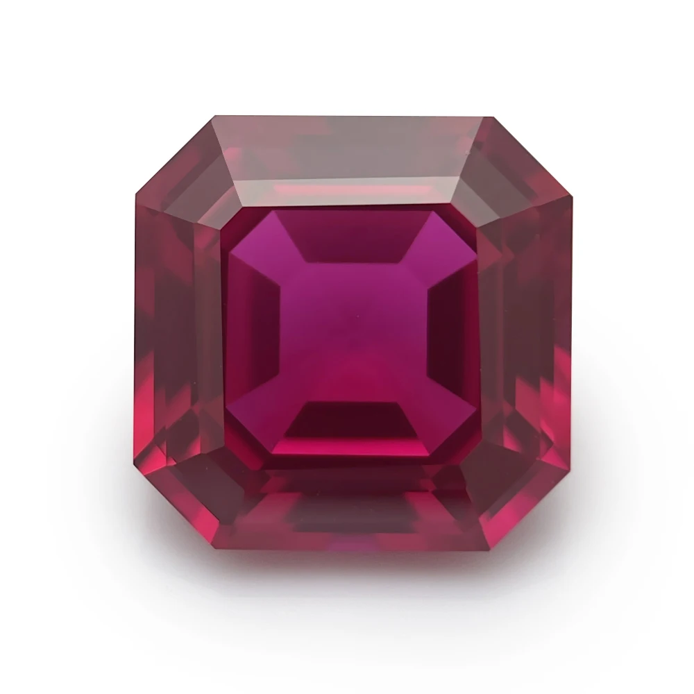 Wholesale Synthetic Ruby Gemstone Square Asscher 4x4mm-12x12mm Lab Created Ruby Loose Stone