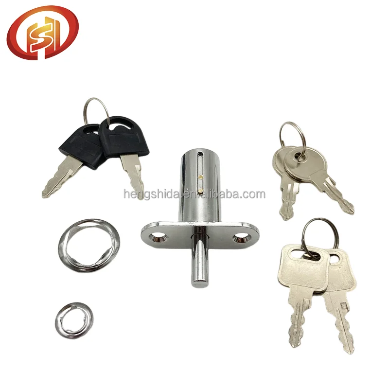 105 Furniture Lock 19*40mm Cylinder Zinc alloy Push Lock Chrome finish Drawer Lock