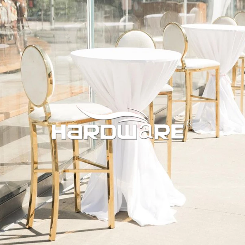 Gold Stainless Steel Cocktail Nightclub Modern High Bar Stool Chair