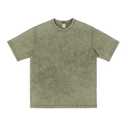 Top quality cotton acid wash t-shirt oversized retro mineral wash tshirt heavy relaxed vintage t shirt