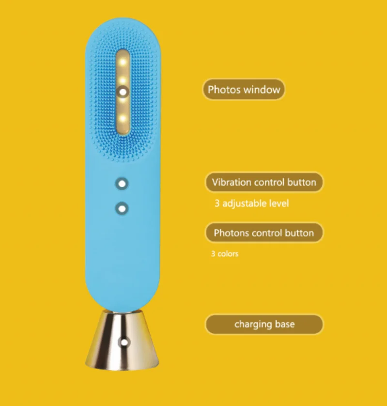 Sonic Vibrating Silicone Facial Cleansing Brush Waterproof Exfoliating Face Brush for Beauty for UK & US Plugs