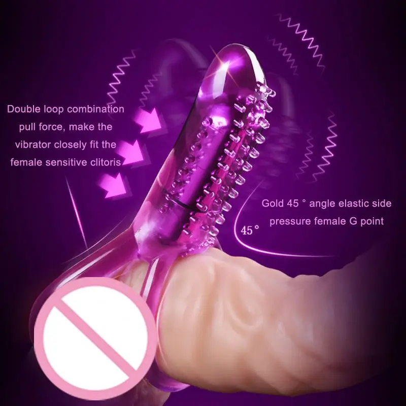 Hot sale Double Ring Cock Male Dildo Strapon Bullet Vibrator Massage sex toys for couples