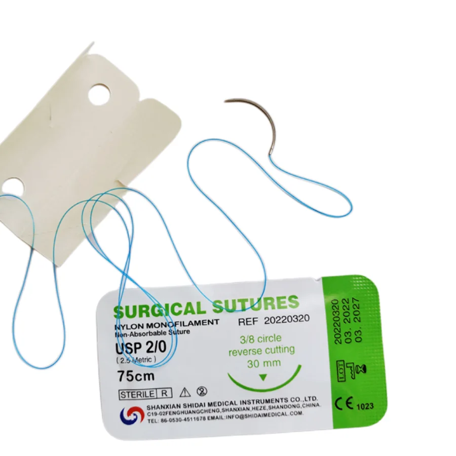 Manufacture Price Nonabsorbable Monofilament Nylon Surgical Suture Thread With Needle