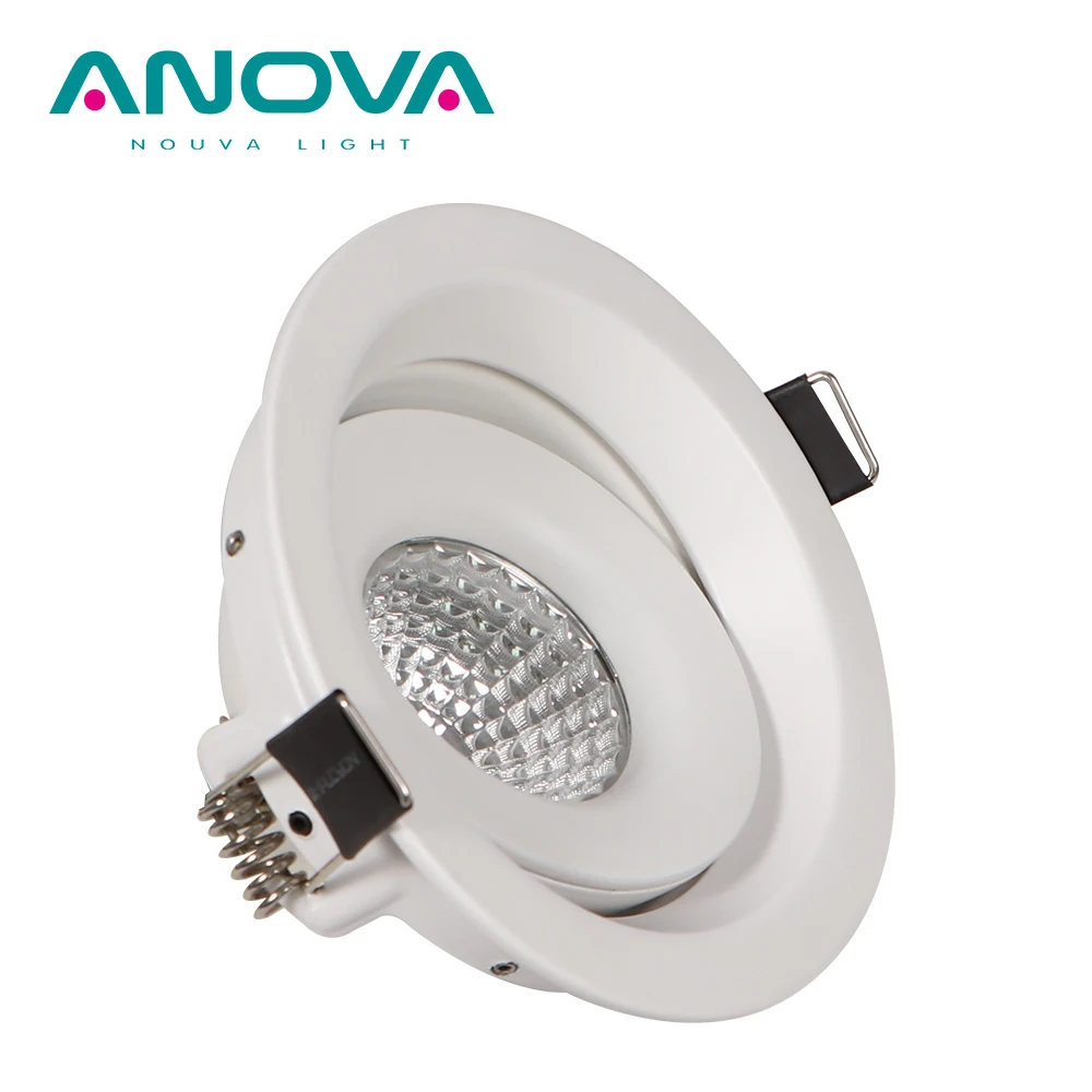 Gimbal gyro led downlight wall washer 355 degree gyro IP44 adjustable cob recess led down light