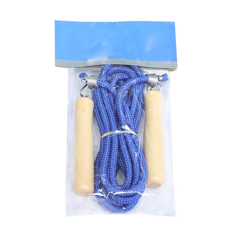 training fitness accessory skipping rope with solid wooden handle
