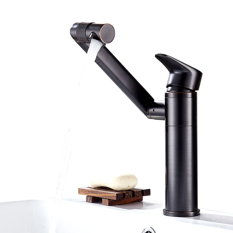 
Modern basin mixer bathroom rotation deck mounting black single lever lavatory mixer 