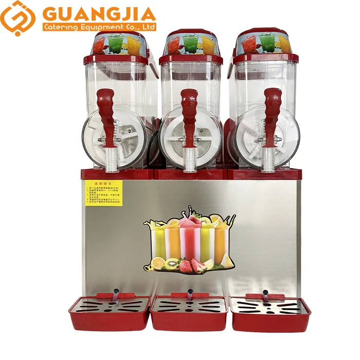 Commercial Double Bowl Slushy Machine 12L*3 Daiquiri Machine for Home Use Restaurants Hotels Processing Ice Water Liquids