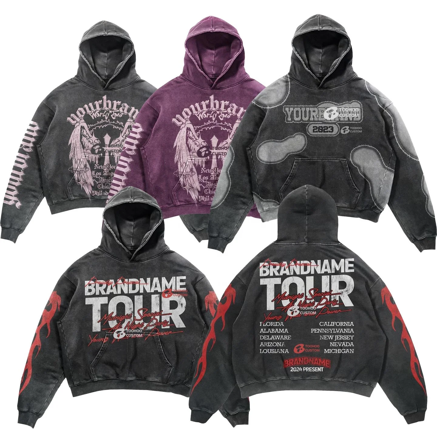 Мужская зимняя толстовка с капюшоном на заказ 400gsm, 100% хлопковая французская махровая ткань DTG, печать логотипа, 3D вышивка, новый дизайн