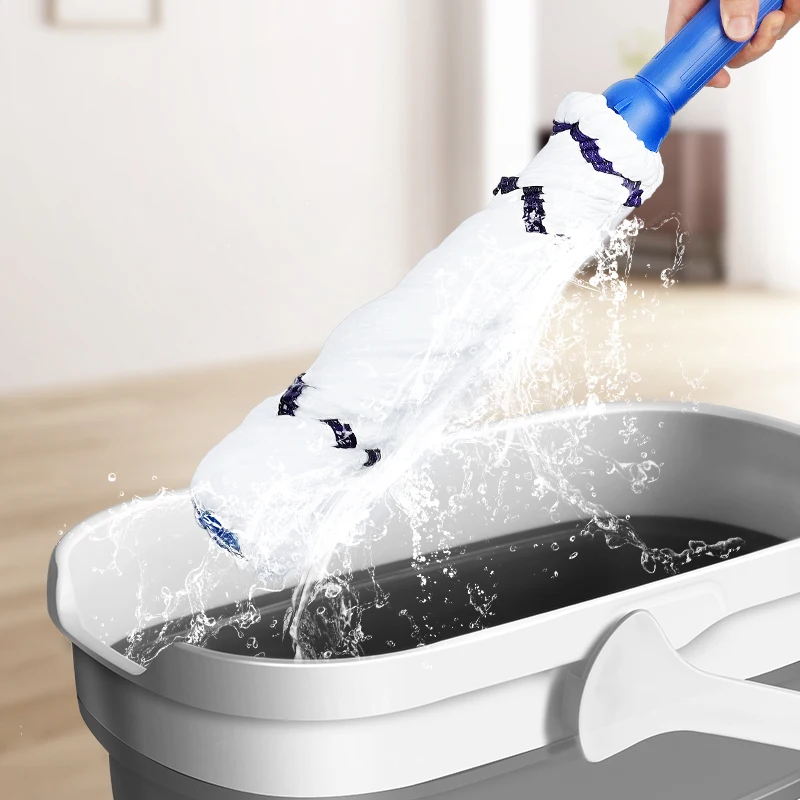 Easy Self Wringing Twist Microfiber Mop with Long Handle Wet Trapeadore Mops for Floor Dust Cleaning