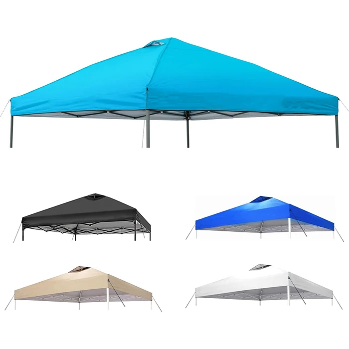 10x10 Canopy Top Cover Pop Up Canopy Tent Top Replacement Cover Sunshade Silver Coated Oxford Cloth for Outdoor Garden Camping