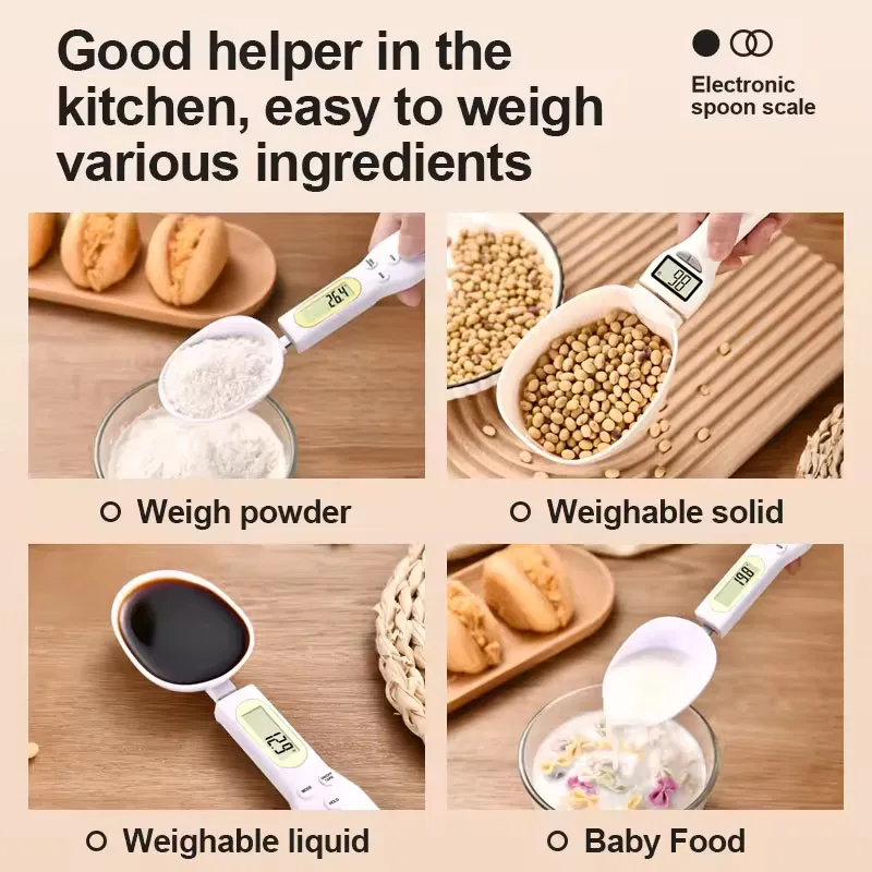 LCD High Accuracy Electronic  Digital Scale 800g 1g Pet Spoon Scale Food Measuring Weighing Spoon Scale