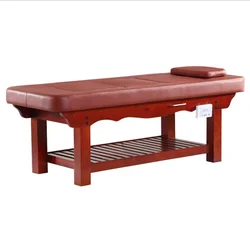Functional solid wood automatic moxibustion salon massage bed for spa salon