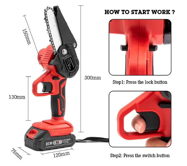 LUTOOL LT-108 cordless Garden electric  Chain Saw Machine