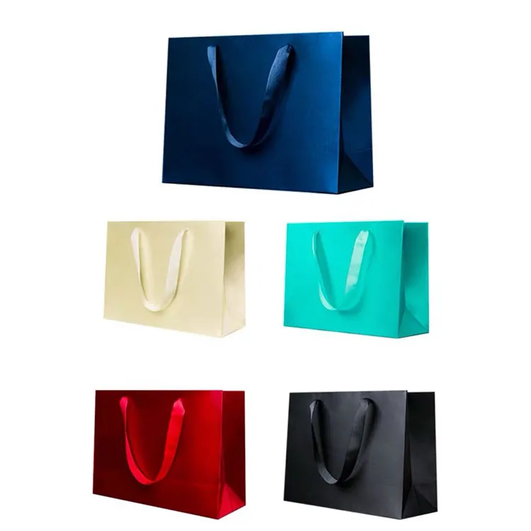 
custom luxury paper packaging hand bags high quality customized paper shopping bag black 
