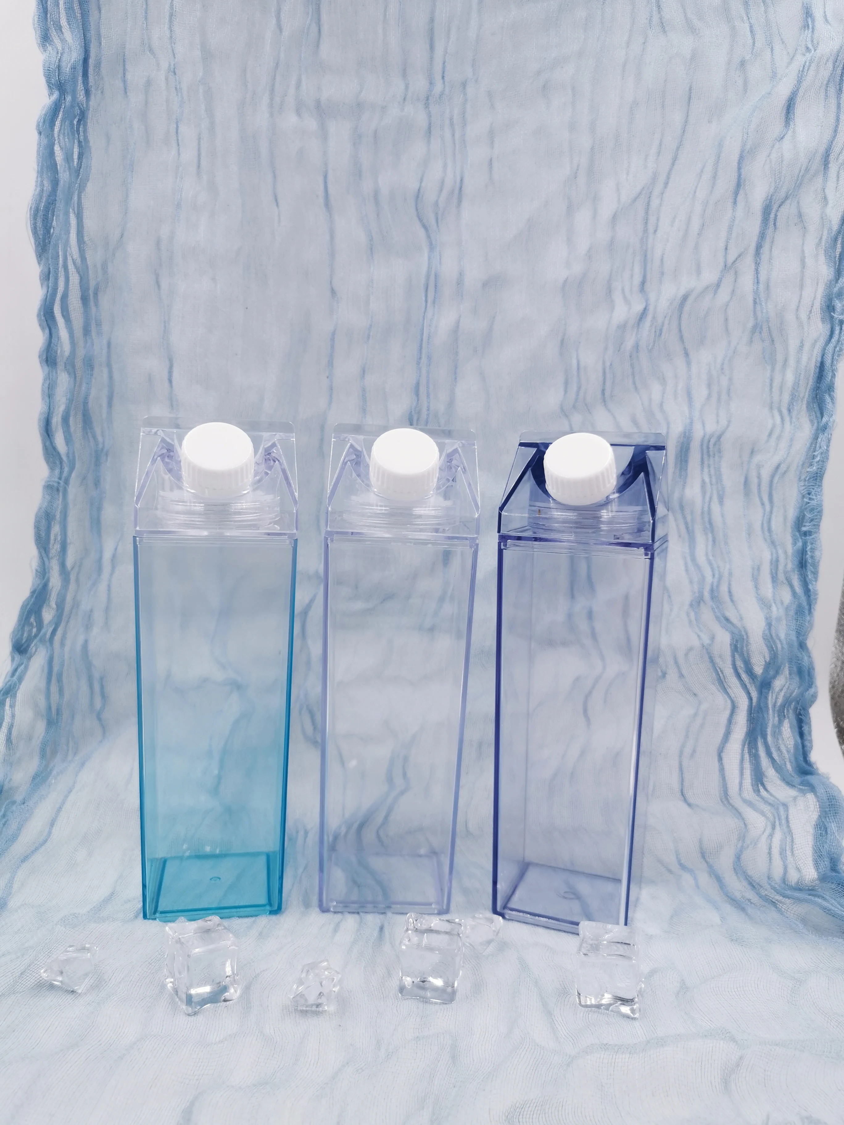 
Custom Logo plastic blue unicorn water bottle, milk carton bottles 