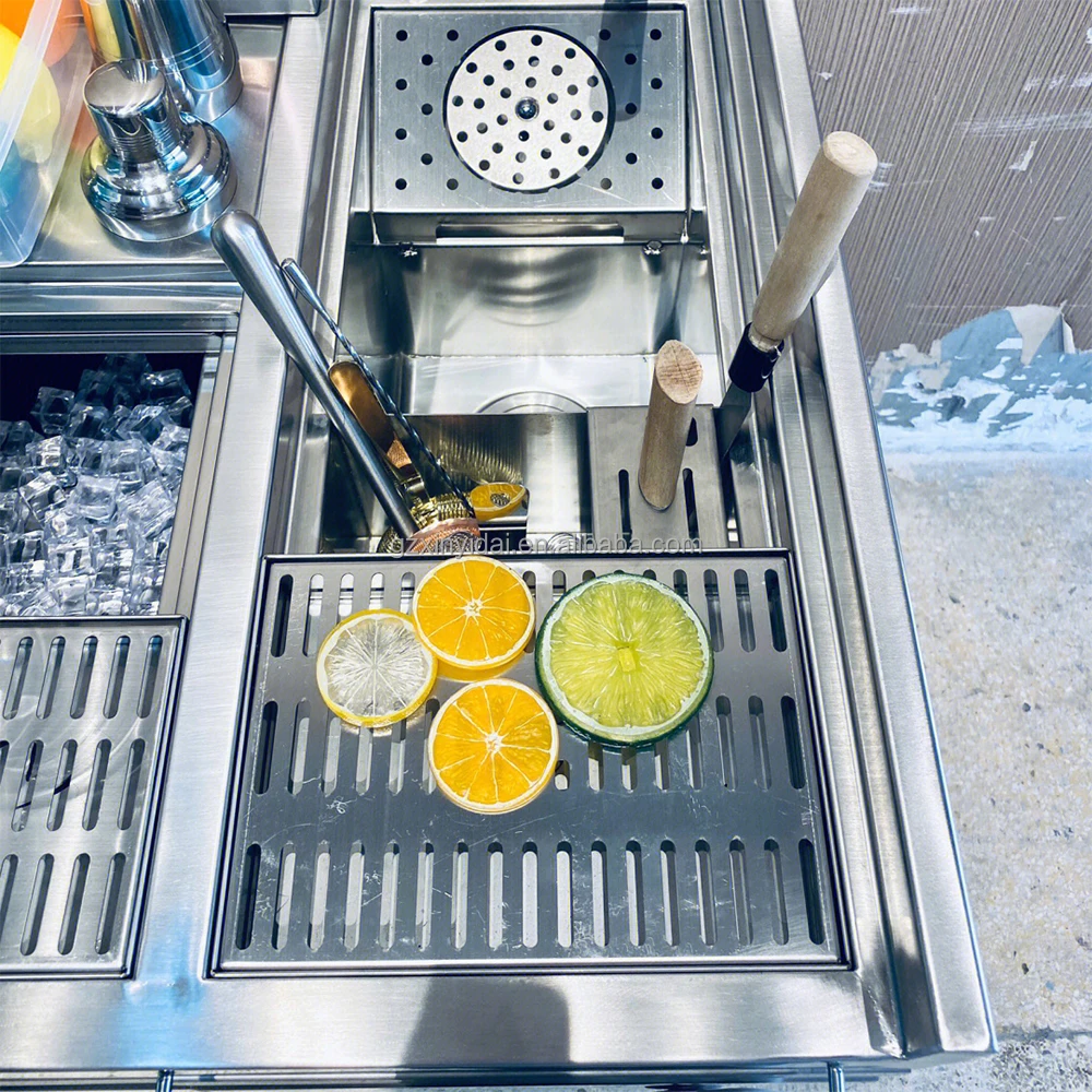 Коктейльная станция ПОД баром, дизайн коктейльной балки из нержавеющей стали, небольшой бар