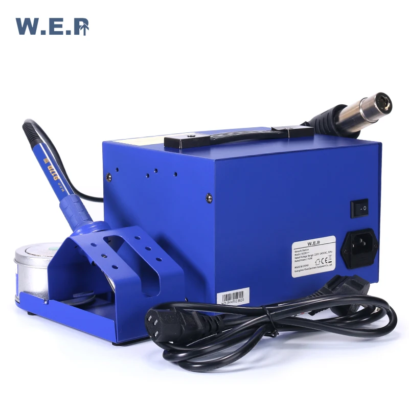 WEP 862BD++ 2 in 1 combo USB port multi welding machine hot air soldering desoldering iron rework station