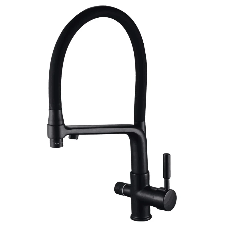 Three-in-one kitchen faucet, household hot and cold universal rotating washbasin sink, direct drinking pure faucet