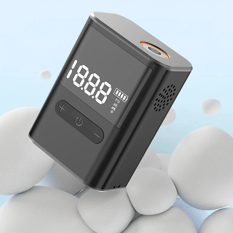 Brushless Electric Bike Pump Pocket 100PSI Mini Cordless Bicycle Pump with Rechargeable Battery for Sharder  Presta Valves