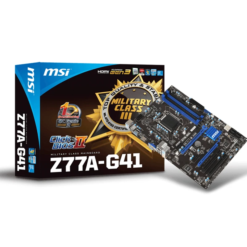 MSI Z77A-G41 Motherboard Supports 3rd Gen Intel Core i7 / i5 /i3 / processors and two SATAIII ports (SATA1~2) by Z77