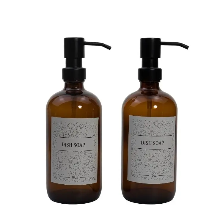 500ml glass liquid soap bottle with dropper pumper lid wholesale