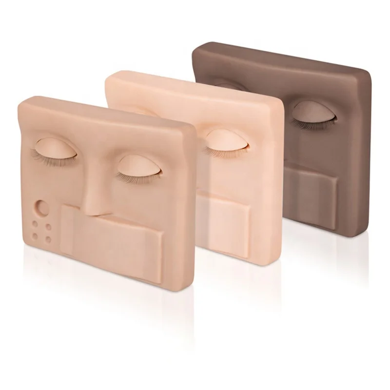 Lash Mannequin Head With Eyelid 5 in 1 Beginners Practice Eyelash Extension Training Silicon Flat Mannequin head