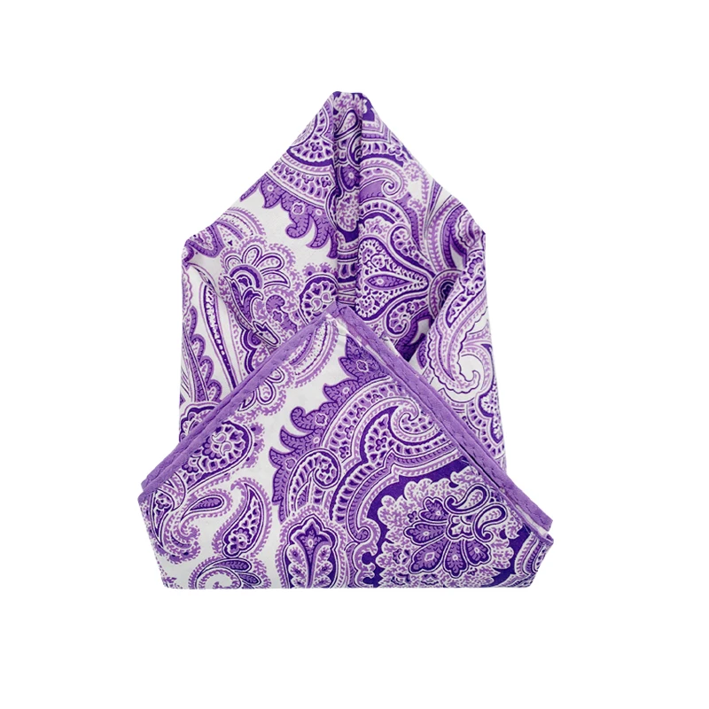 
Paisley Pattern Silk Cotton Printing Handkerchief Matching Bow Tie and Ties Printed Pocket Square for Man 