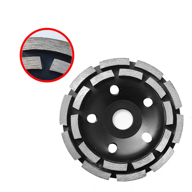 125mm abrasive stone aluminum base diamond cup shape  grinding wheel 5inch double row for ceramic tiles