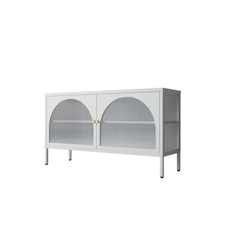 2021 Factory New Design Household Metal Gass Door Sideboard Home Furnture Steel Sideboard for Kitchen
